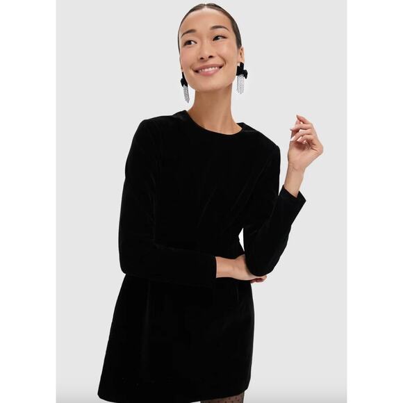 Tuckernuck Black Velvet Haley Dress Sz 2 - Picture 2 of 8